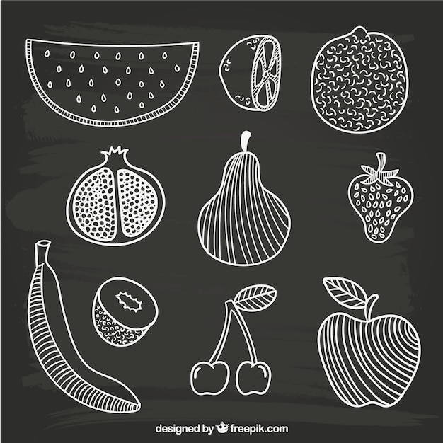 Hand drawn fruits