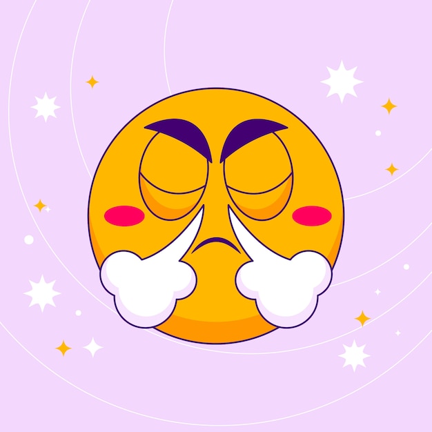 Hand drawn frustrated emoji illustration