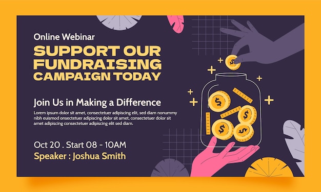 Hand drawn fundraising event webinar