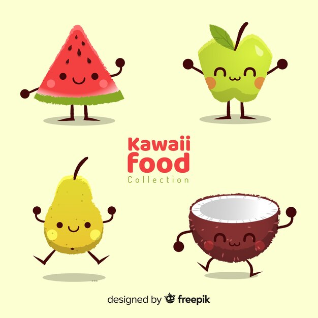 Free Vector hand drawn funny food collection