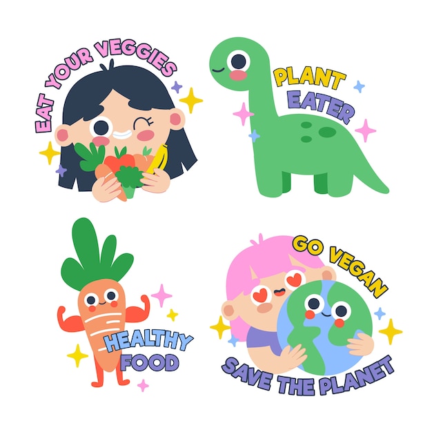 Free vector hand drawn funny sticker collection