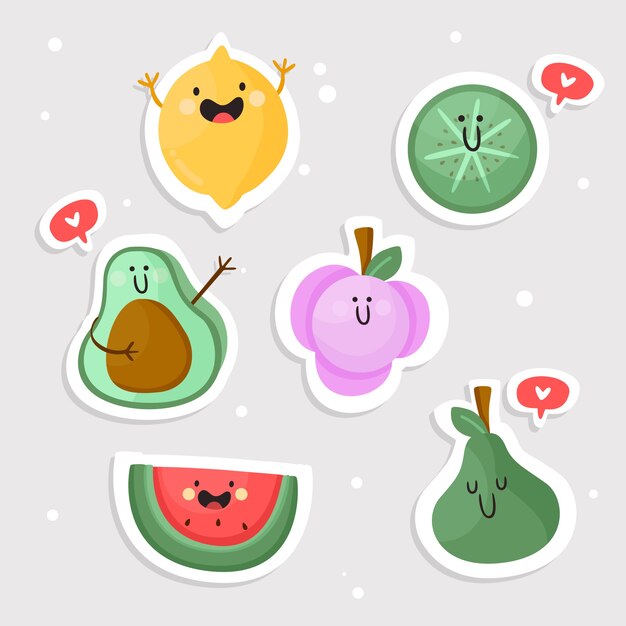 Hand drawn funny sticker pack