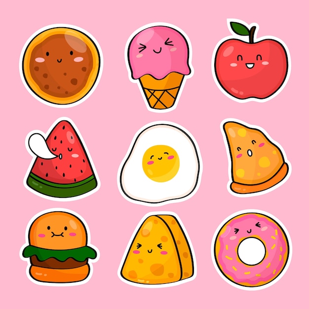 Free Vector | Hand-drawn funny sticker set