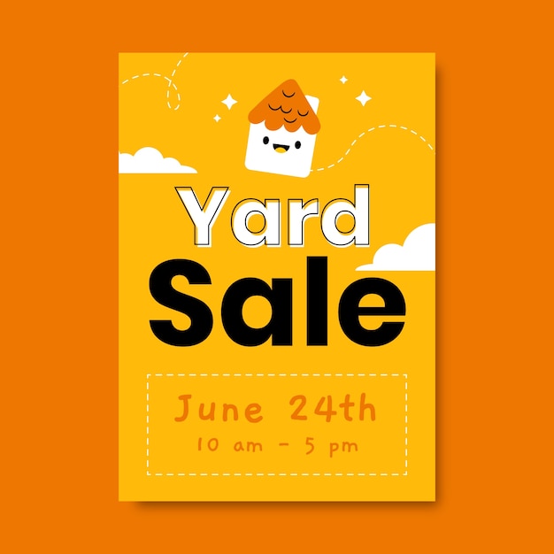 Hand drawn funny yard sale flyer