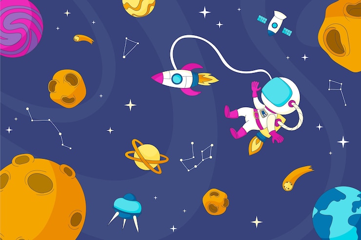 Free Vector hand drawn galaxy background