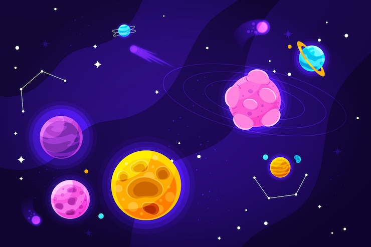 Free Vector hand drawn galaxy background