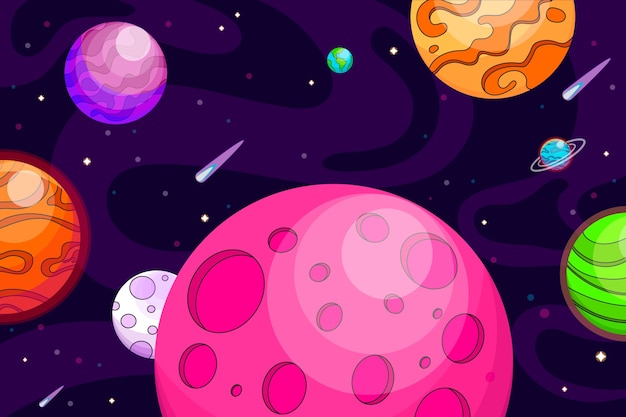 Free vector hand drawn galaxy background