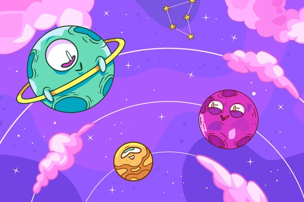 手繪的星系背景