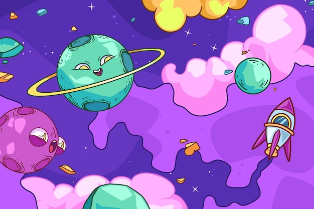 手繪的星系背景