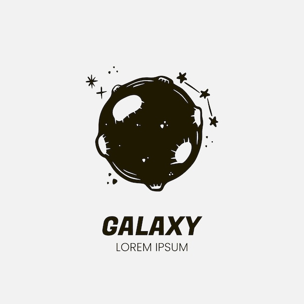 Hand drawn galaxy logo template