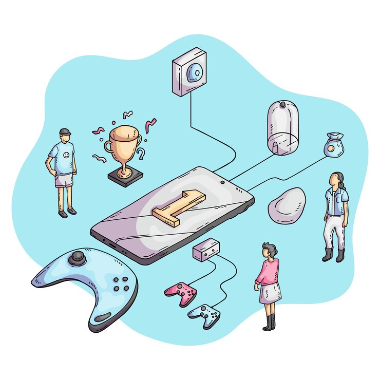 Free Vector hand drawn gamification illustration
