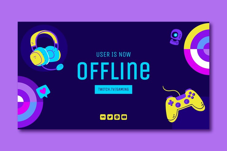 मुफ़्त वेक्टर hand drawn gaming setup twitch background