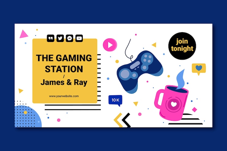 Free Vector hand drawn gaming station facebook post