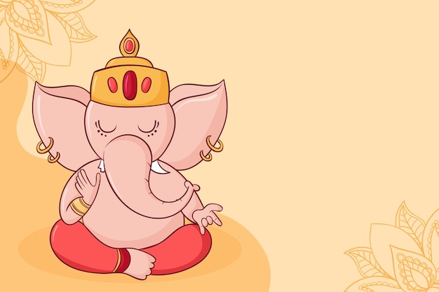 손으로 그려진된 ganesh chaturthi 배경