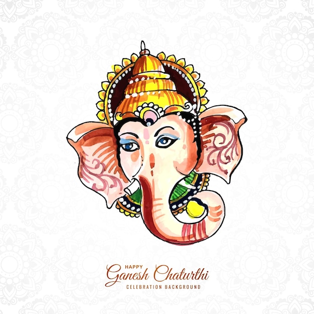 Hand drawn ganesh chaturthi beautiful card background