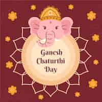 Free vector hand drawn ganesh chaturthi