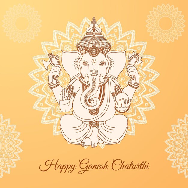 손으로 그린 ganesh chaturthi