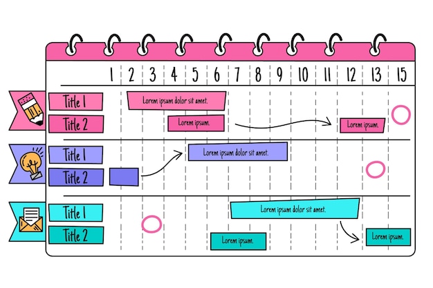 Hand-drawn gantt chart