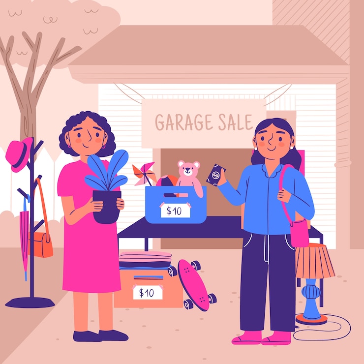 Free Vector hand drawn garage sale illustration