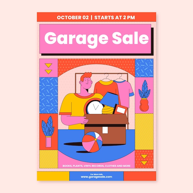 Hand drawn garage sale poster design