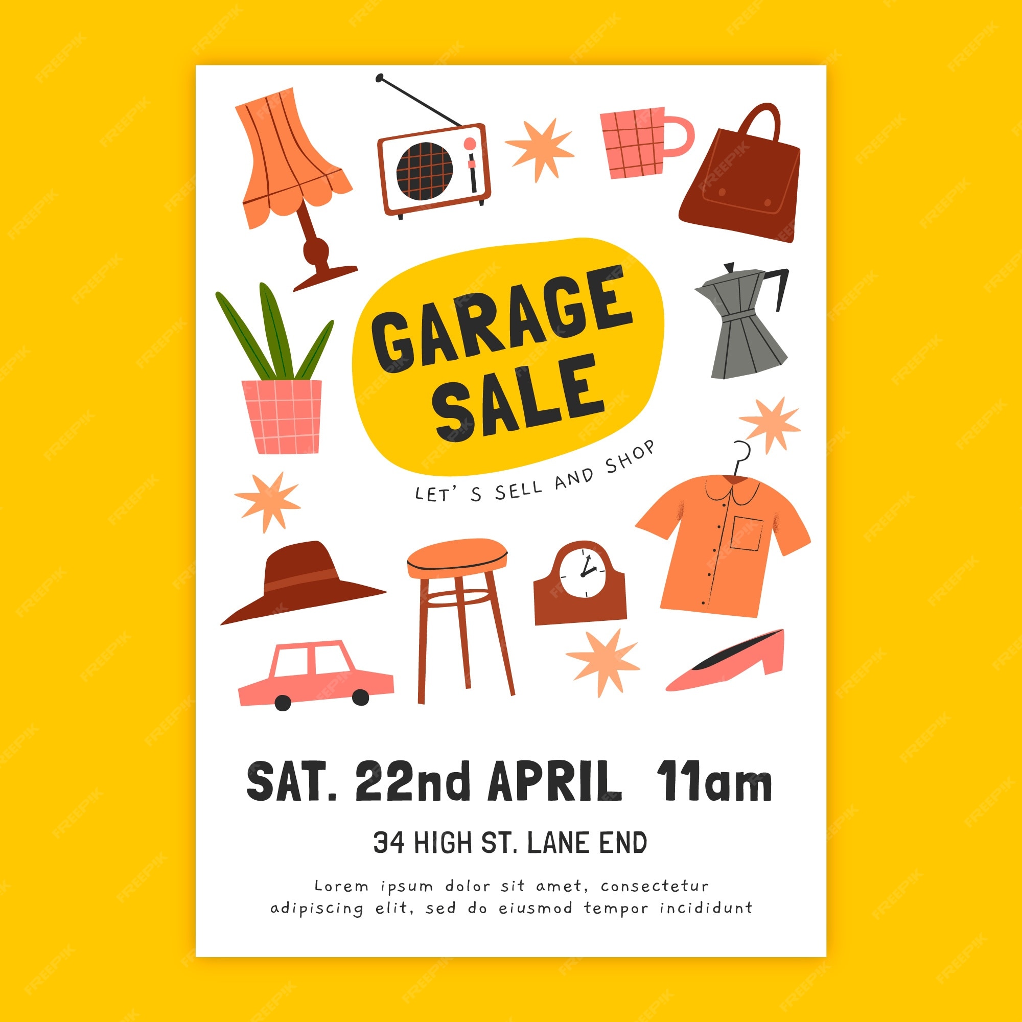 Yard or garage sale - pdf svg png image file