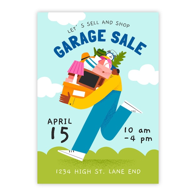 Hand drawn garage sale poster