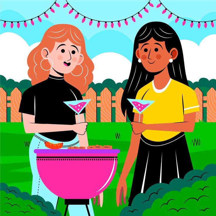 Free Vector hand drawn garden party illustration