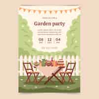 Free vector hand drawn garden party invitation