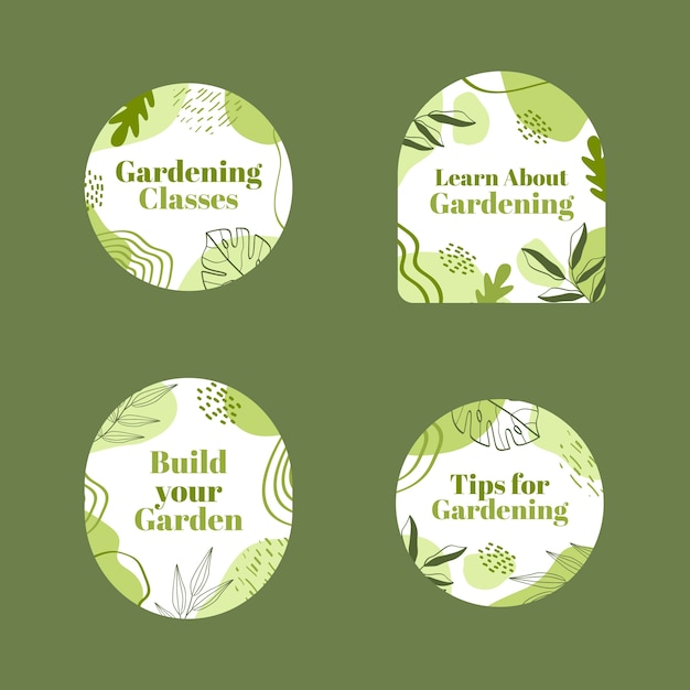 Hand drawn gardening design template