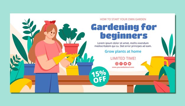 Hand drawn gardening design template