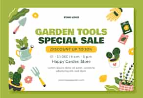 Free vector hand drawn gardening design template