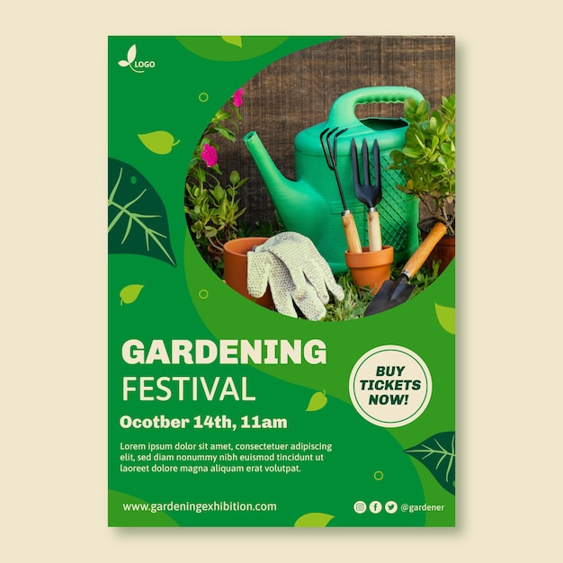 Free vector hand drawn gardening festival poster