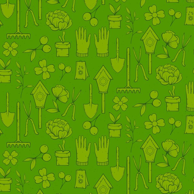 Free vector hand drawn gardening green print