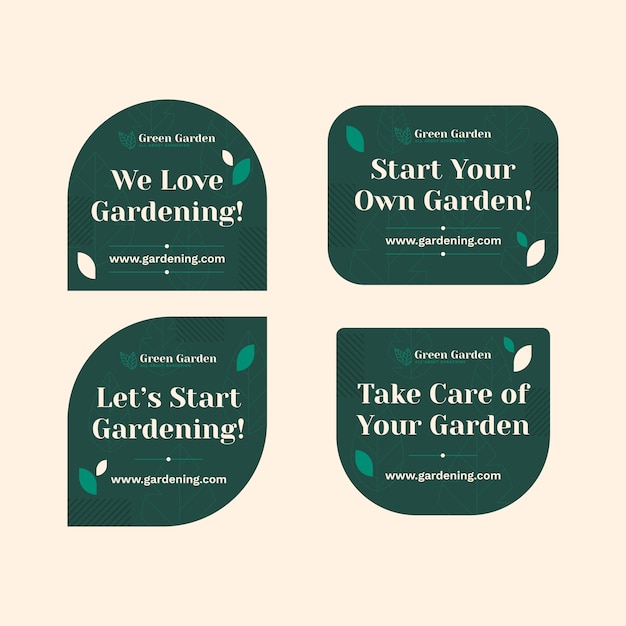 Free vector hand drawn gardening labels template