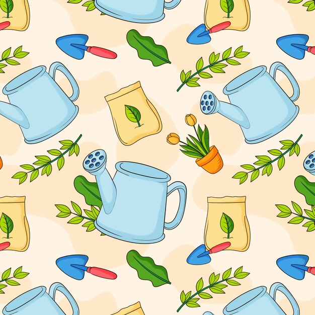 Free vector hand drawn gardening pattern