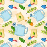 Free vector hand drawn gardening pattern