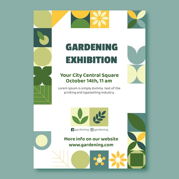 Free vector hand drawn gardening poster template