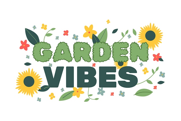 Free vector hand drawn gardening text illustration