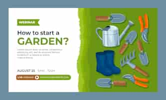 Vettore gratuito webinar di lavoro di giardinaggio disegnato a mano