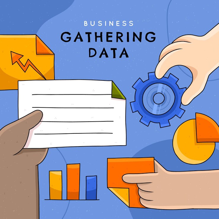 Free Vector hand drawn gathering business data illustrated