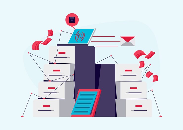Free Vector hand drawn gathering data in business concept