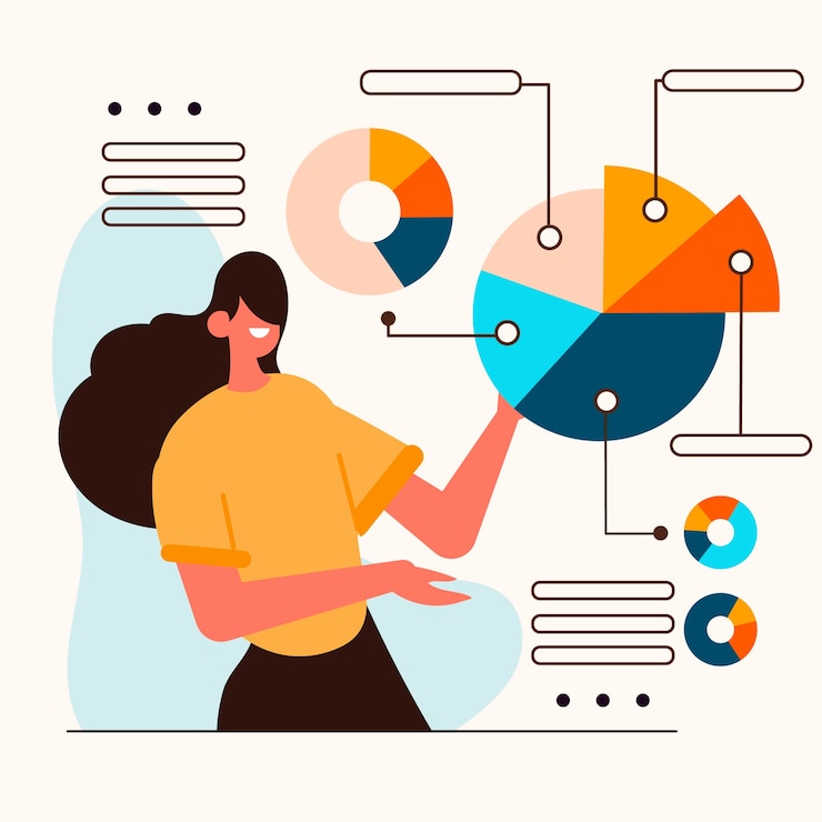 Free Vector hand drawn gathering data in business concept