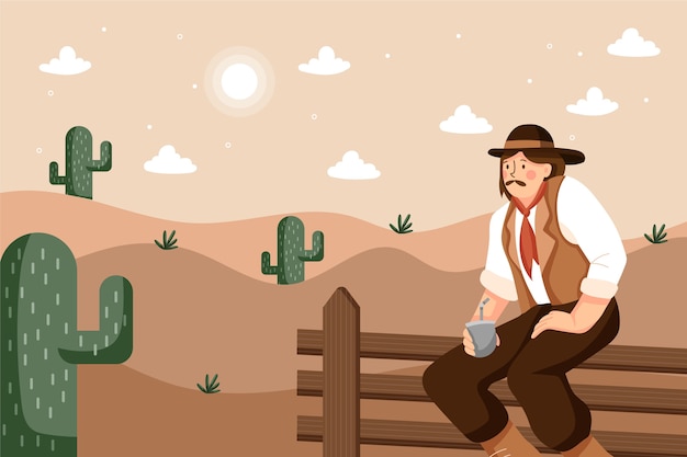 Free vector hand drawn gaucho background