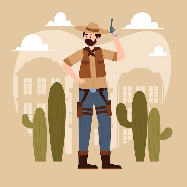 Vettore gratuito illustrazione disegnata a mano di cowboy gaucho