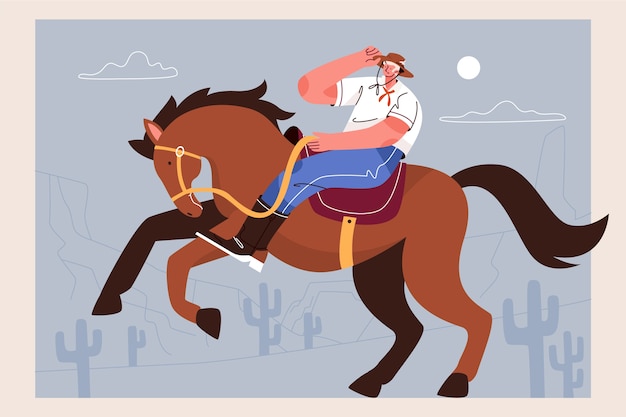 Illustrazione disegnata a mano di cowboy gaucho