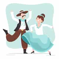 Free vector hand drawn gaucho dancing illustration