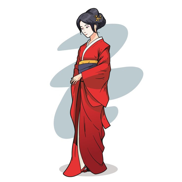 Free Vector hand drawn geisha illustration