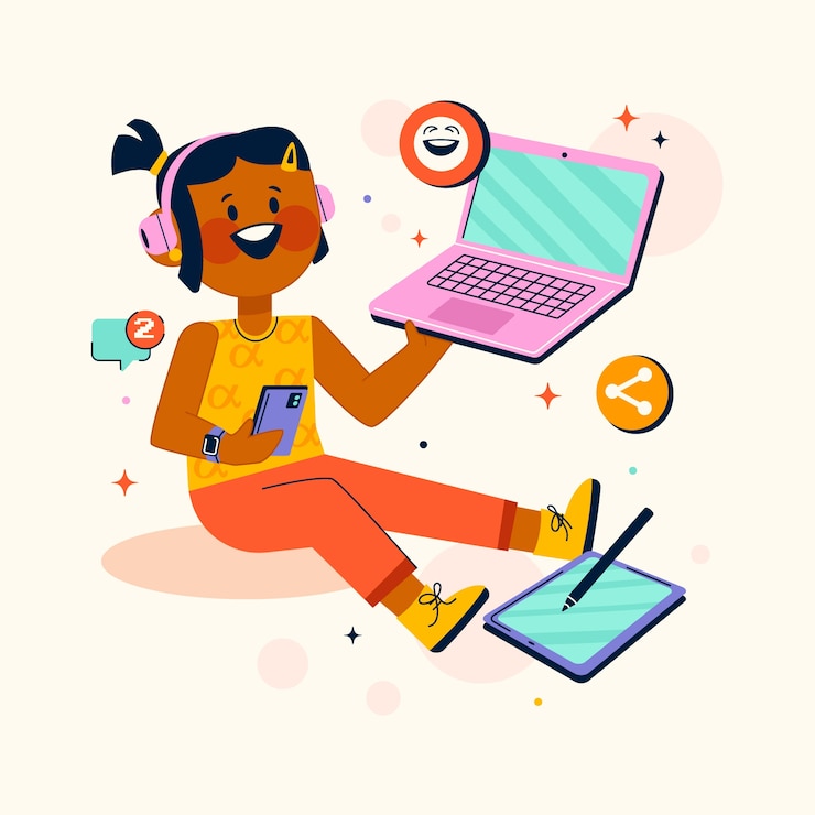 Free Vector hand drawn gen alpha illustration