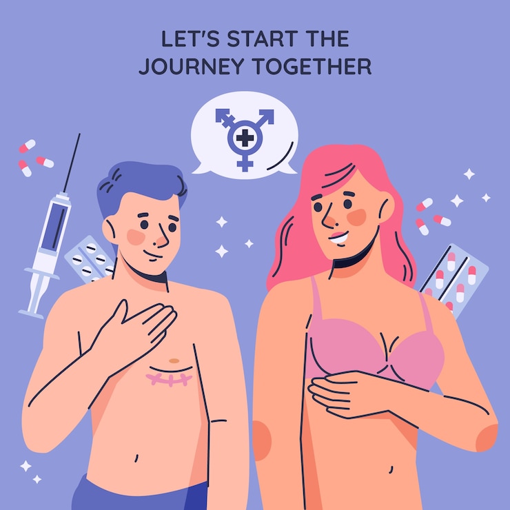 Free Vector hand drawn gender affirming care illustration