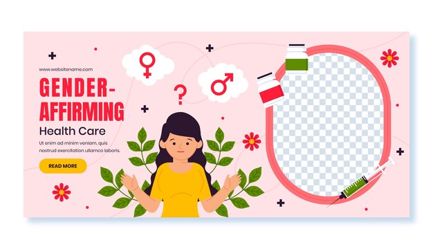 hand drawn gender affirming care illustration